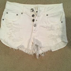AE cutoff denim shorts